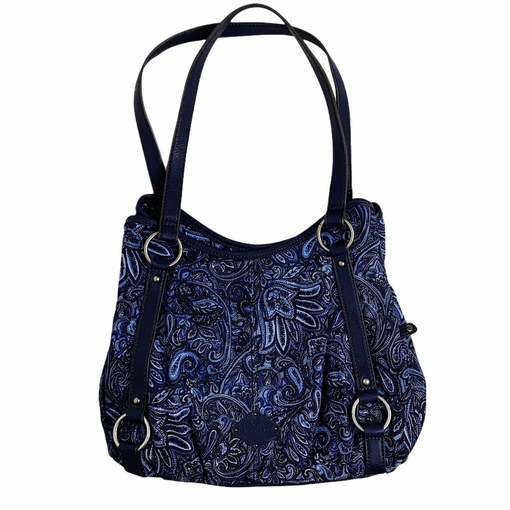 St. John's bay purse blue paisley - Picture 3 of 16